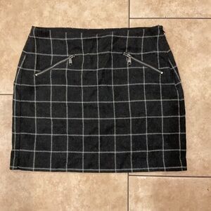 Banana Republic Black Grid Mini Skirt